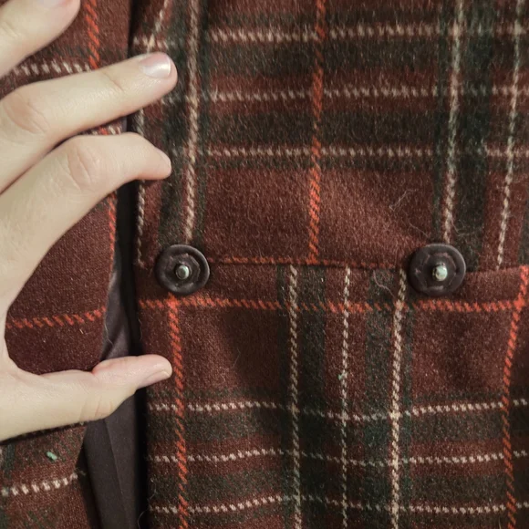 NWOT Torrid Burgundy Plaid Softest Tie Front Coat- Size 2x - Picture 9 of 13